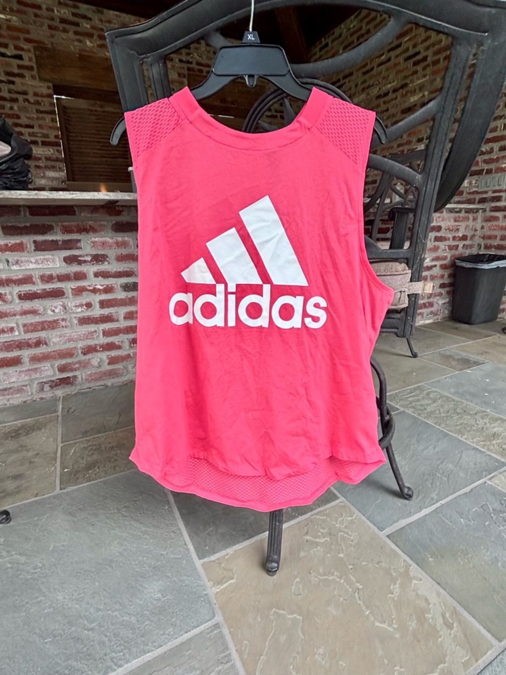 NWT adidas Coral Mesh-Trim Workout Tank with White Logo